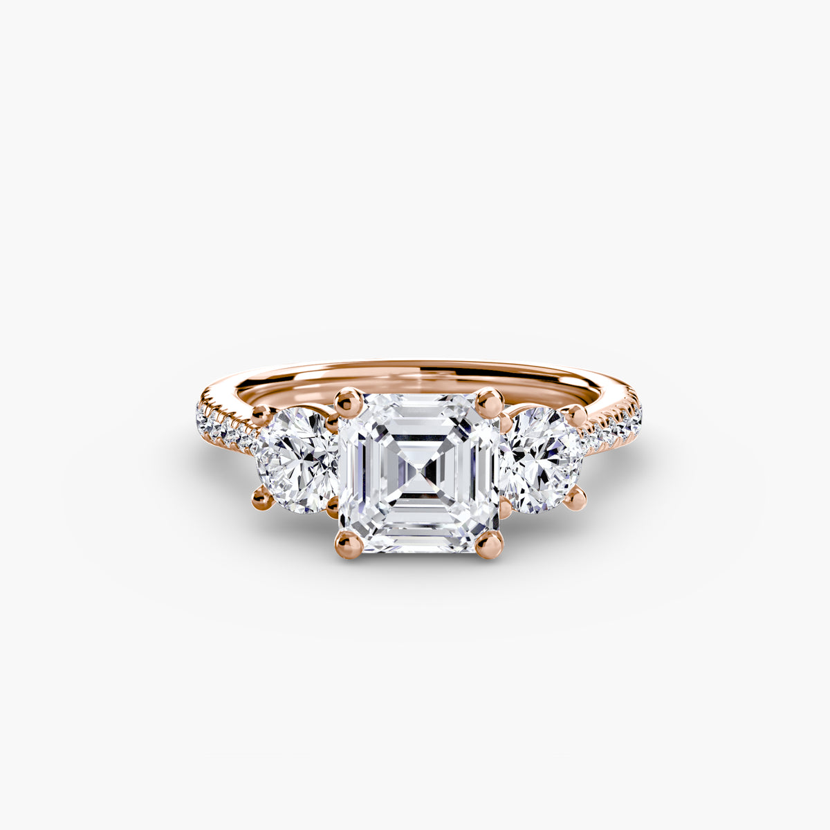 Three-Stone with Pavé Band – Ringfassung / Ring setting