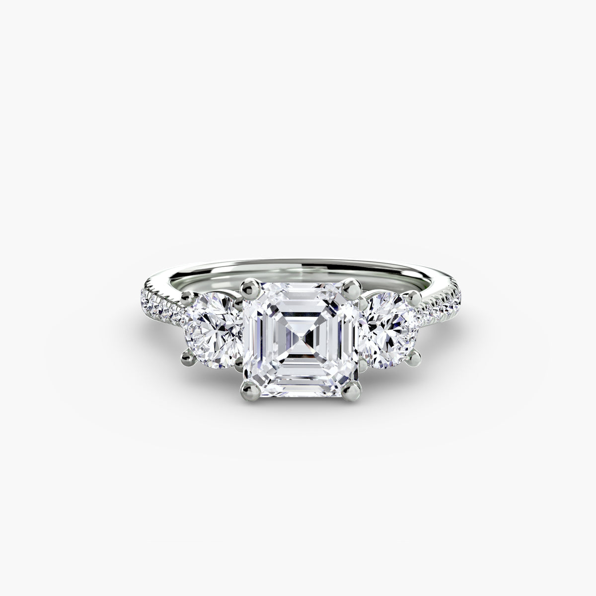 Three-Stone with Pavé Band – Ringfassung / Ring setting