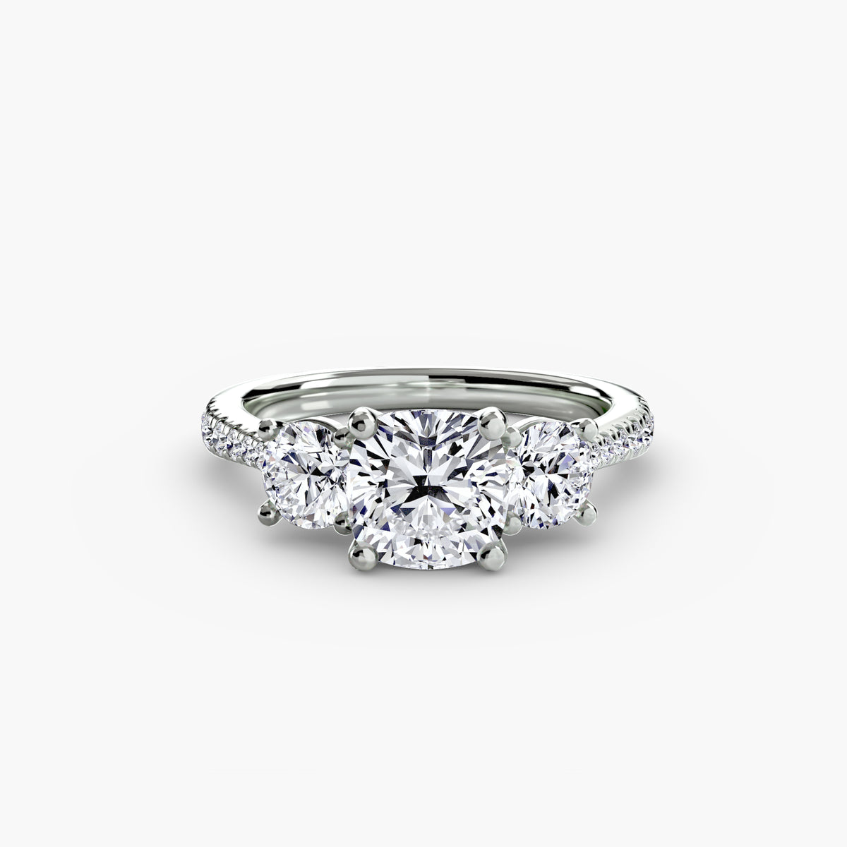 Three-Stone with Pavé Band – Ringfassung / Ring setting