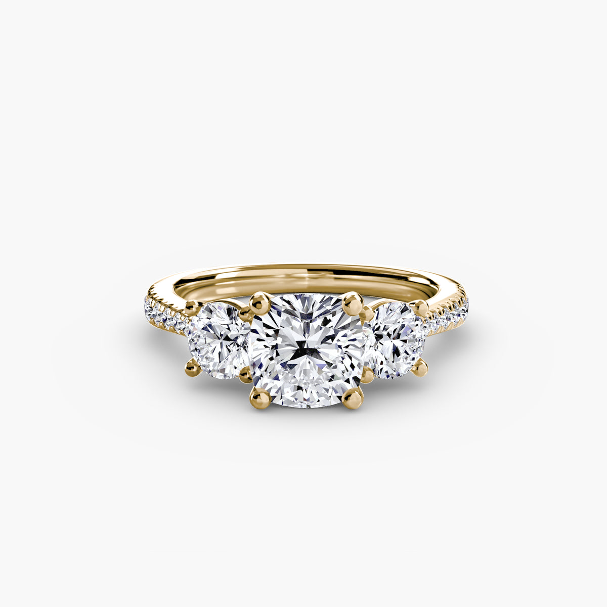 Three-Stone with Pavé Band – Ringfassung / Ring setting
