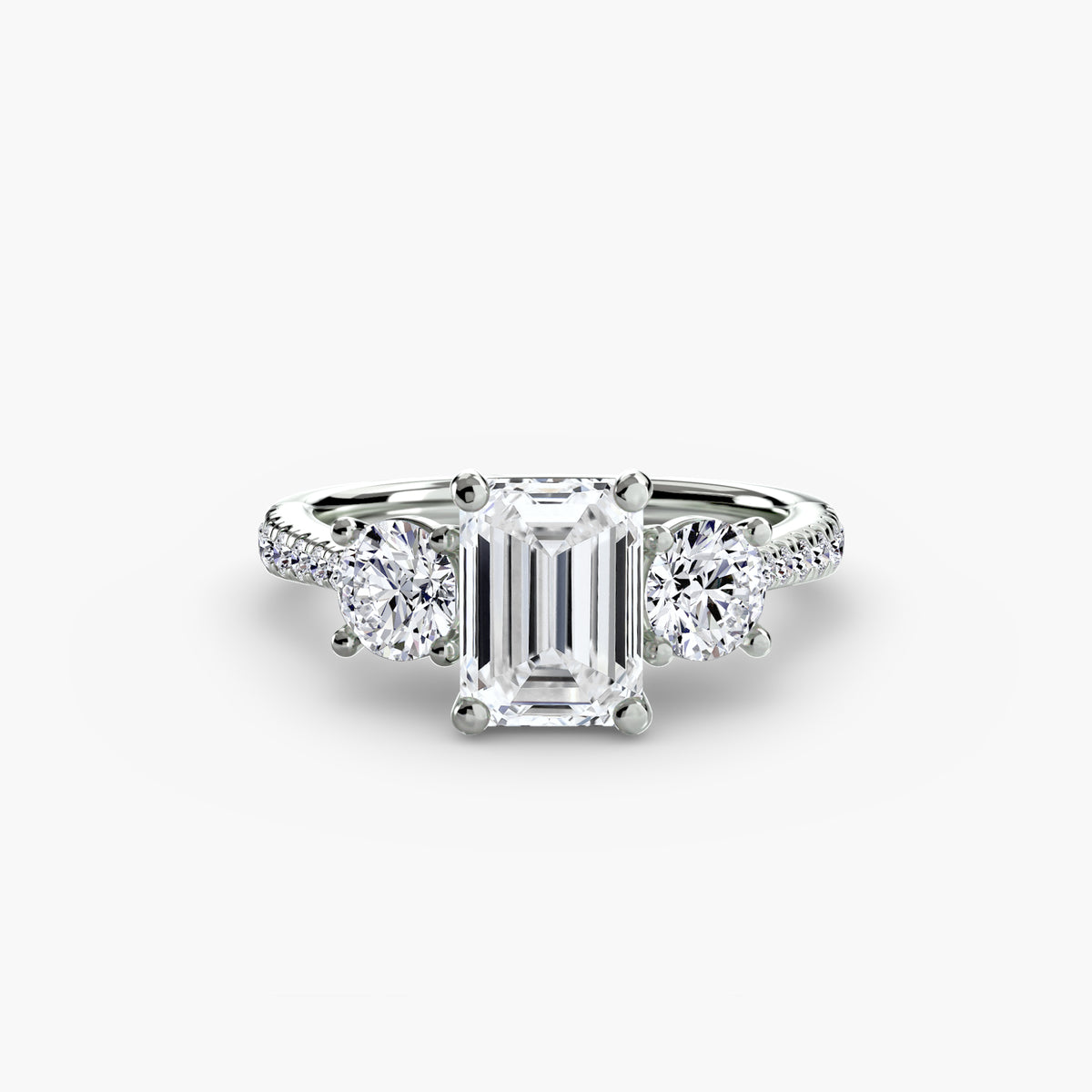 Three-Stone with Pavé Band – Ringfassung / Ring setting