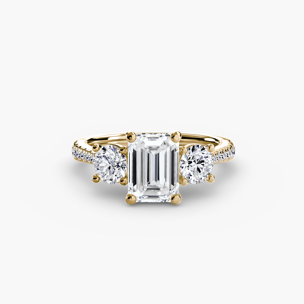Three-Stone with Pavé Band – Ringfassung / Ring setting