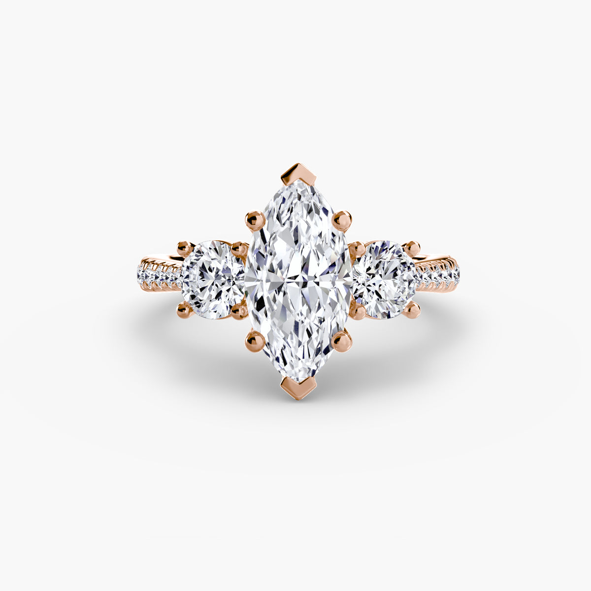 Three-Stone with Pavé Band – Ringfassung / Ring setting