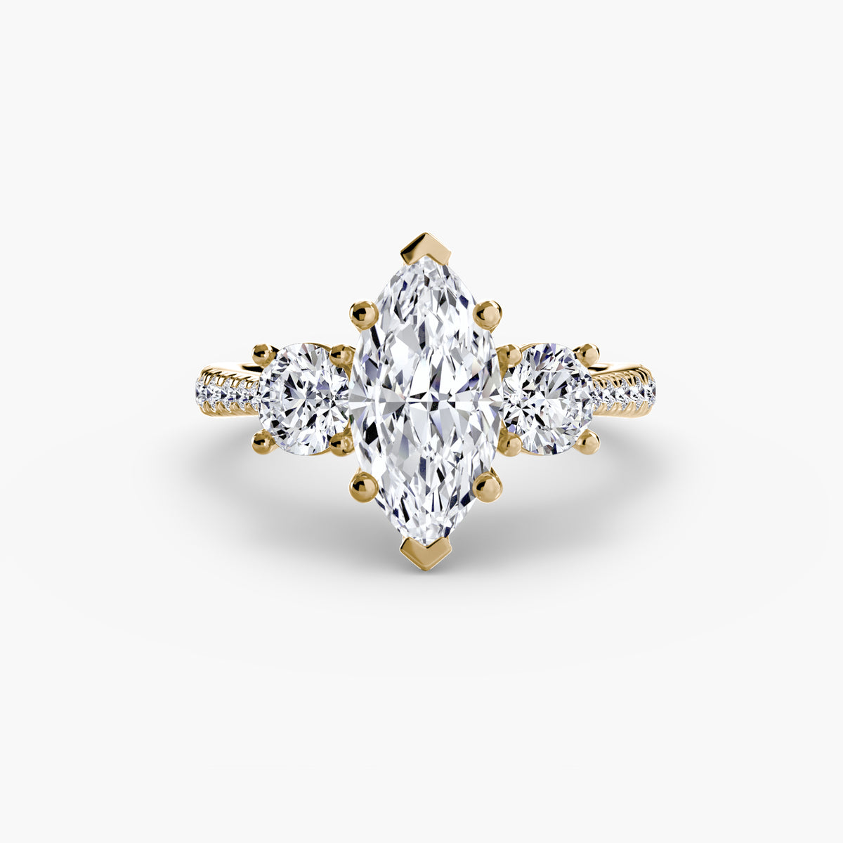 Three-Stone with Pavé Band – Ringfassung / Ring setting