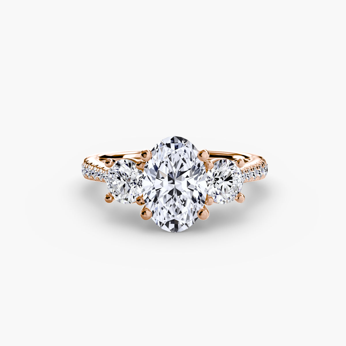 Three-Stone with Pavé Band – Ringfassung / Ring setting