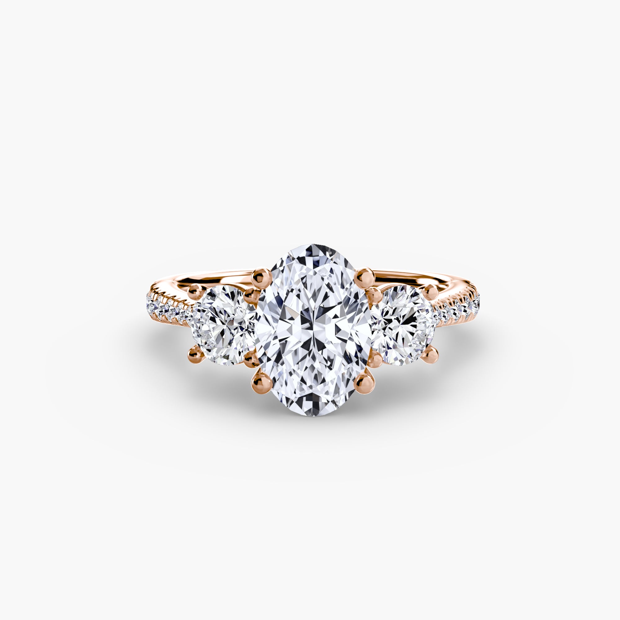 Three-Stone with Pavé Band