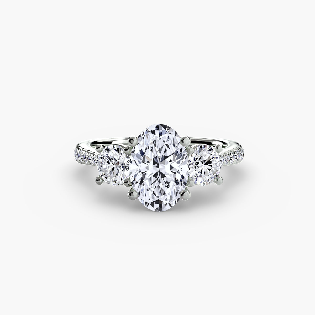 Three-Stone with Pavé Band – Ringfassung / Ring setting