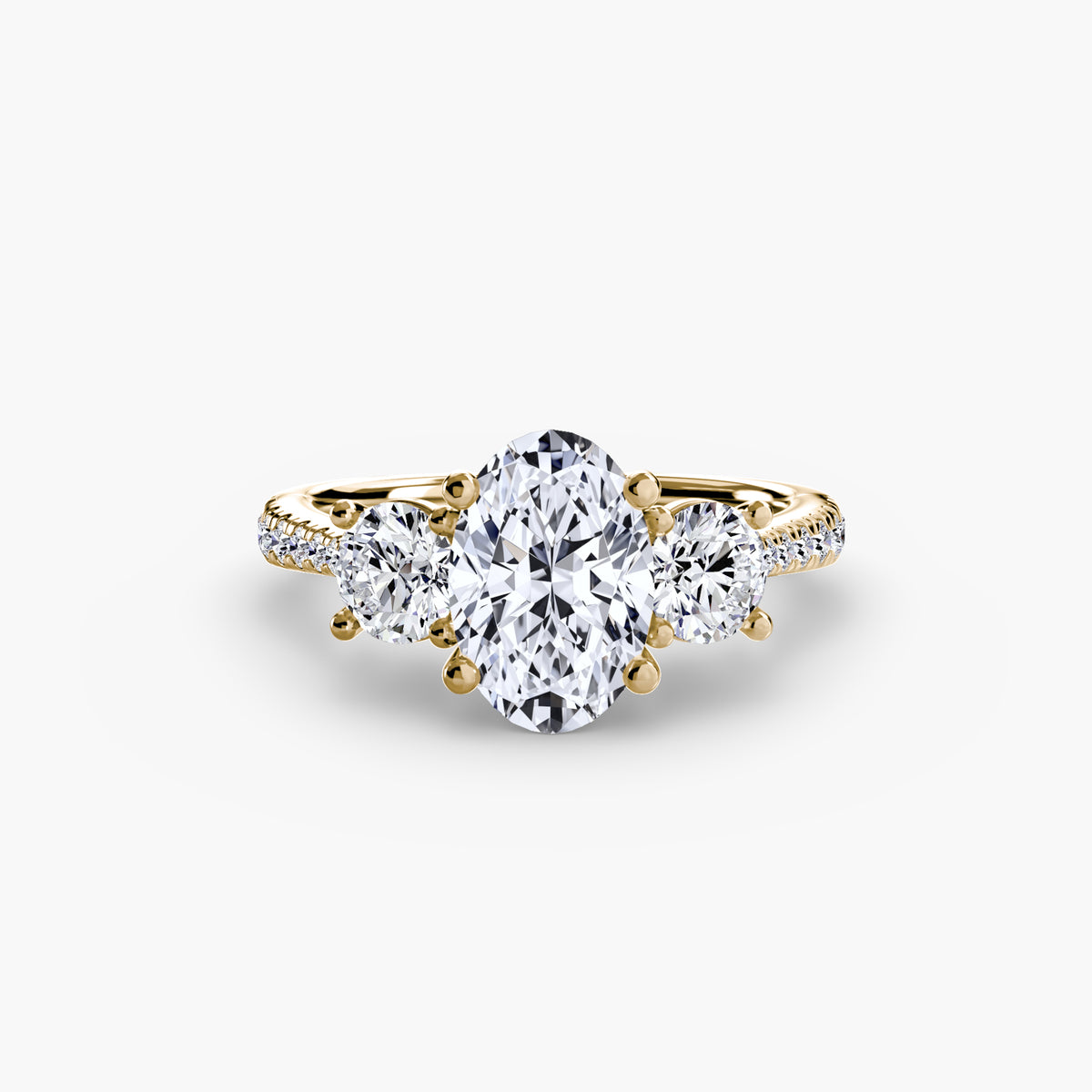Three-Stone with Pavé Band – Ringfassung / Ring setting