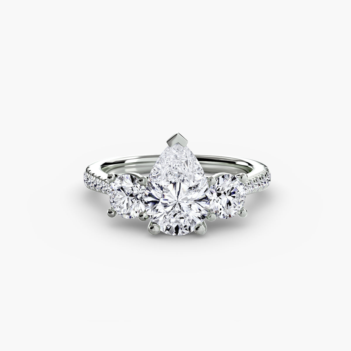 Three-Stone with Pavé Band – Ringfassung / Ring setting