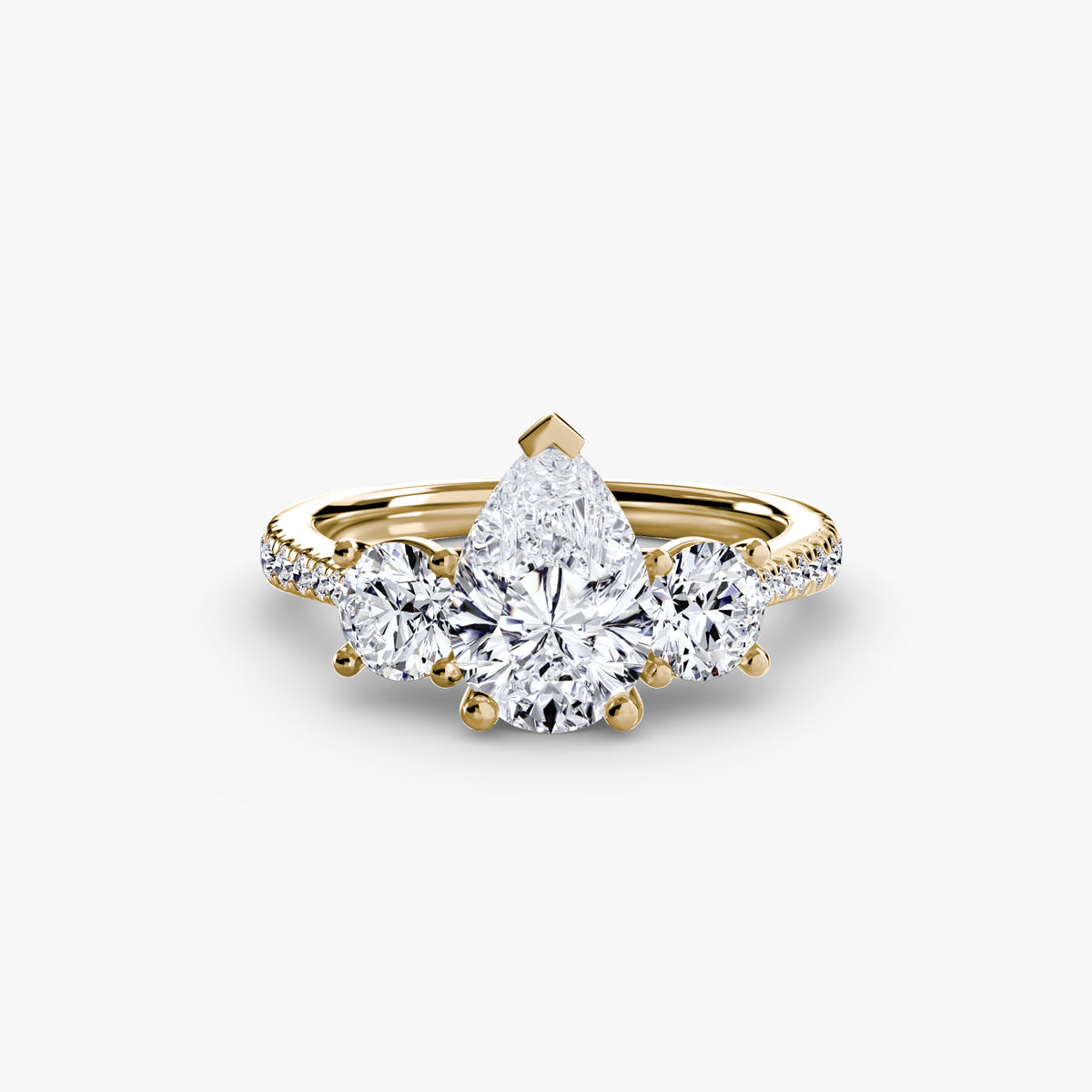Three-Stone with Pavé Band – Ringfassung / Ring setting