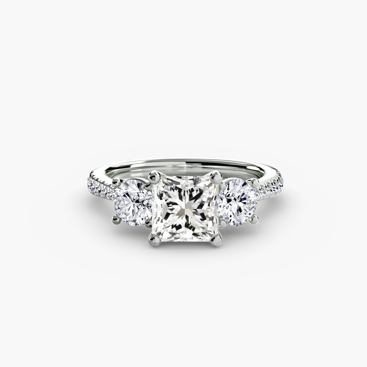 Three-Stone with Pavé Band – Ringfassung / Ring setting
