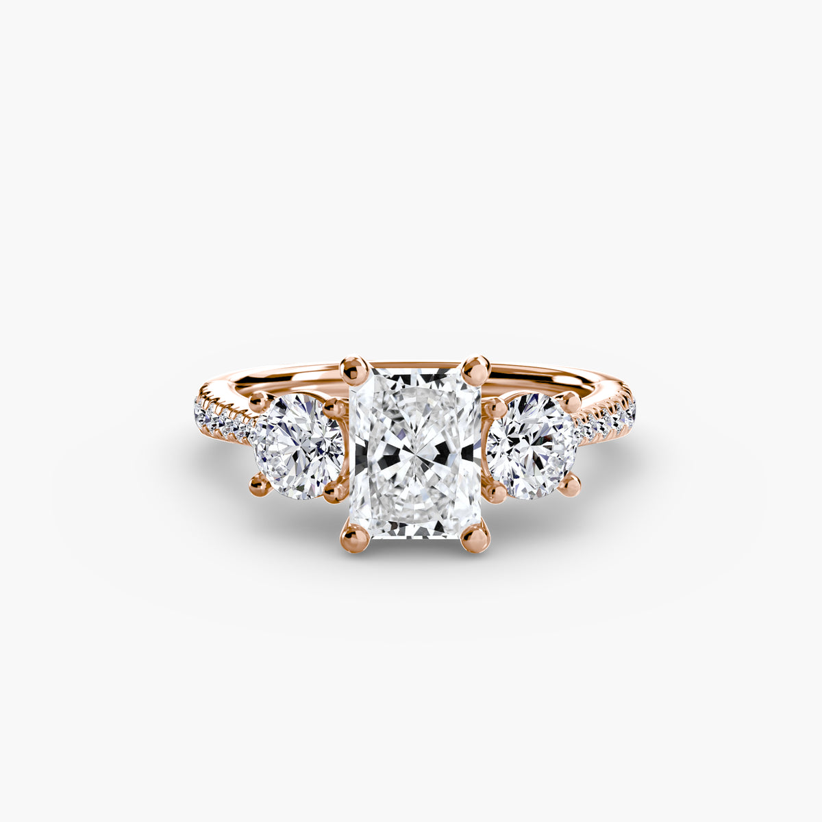 Three-Stone with Pavé Band – Ringfassung / Ring setting