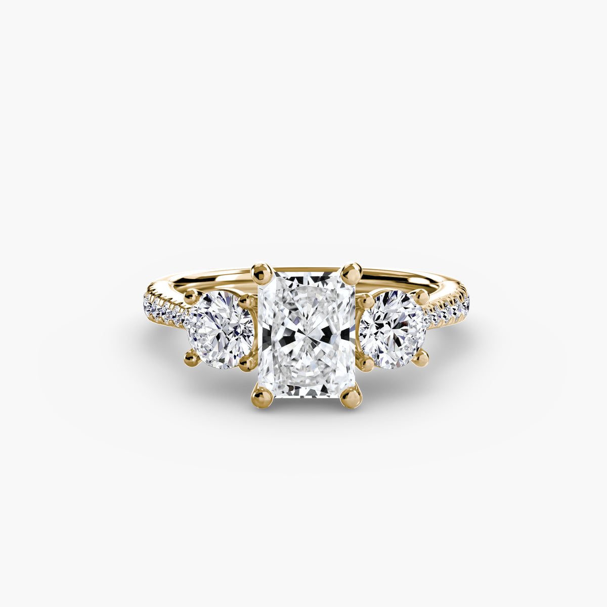 Three-Stone with Pavé Band – Ringfassung / Ring setting