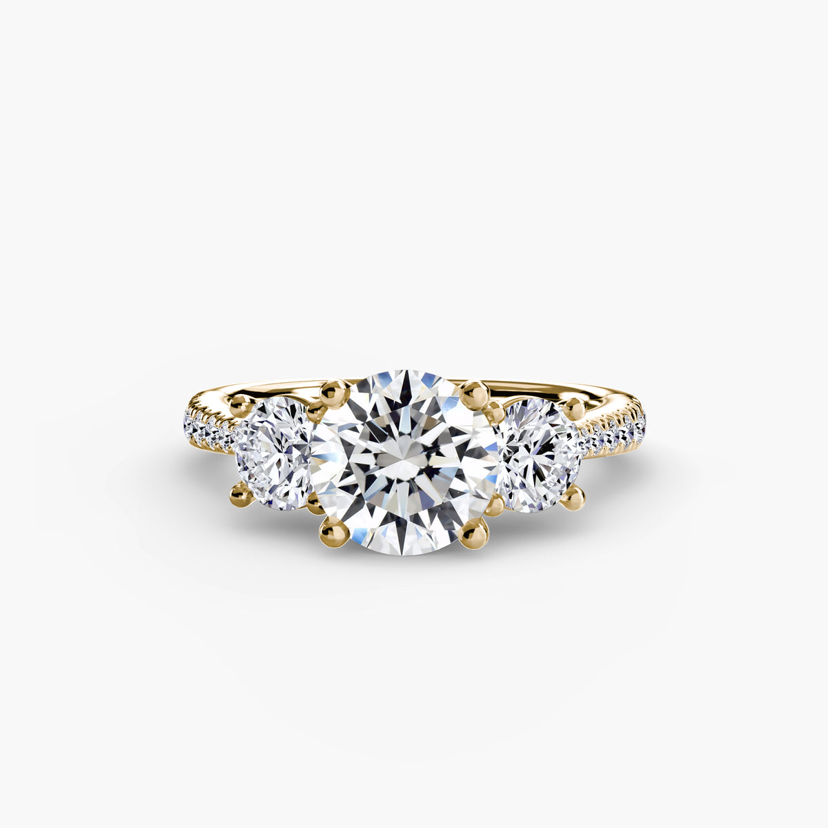 Three-Stone with Pavé Band – Ringfassung / Ring setting