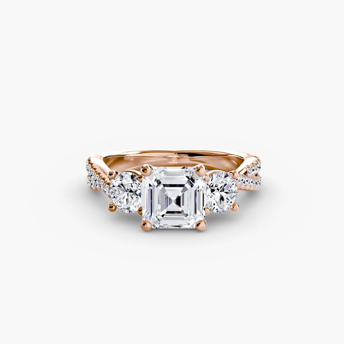 Three-Stone with Pavé Band 2 – Ringfassung / Ring setting
