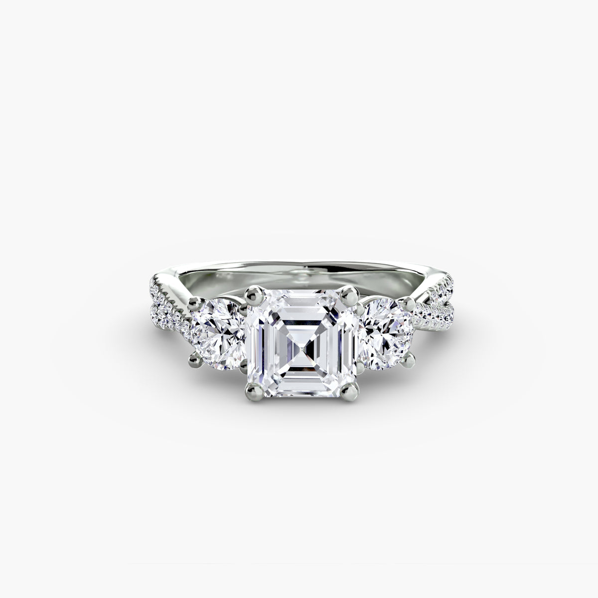 Three-Stone with Pavé Band 2 – Ringfassung / Ring setting