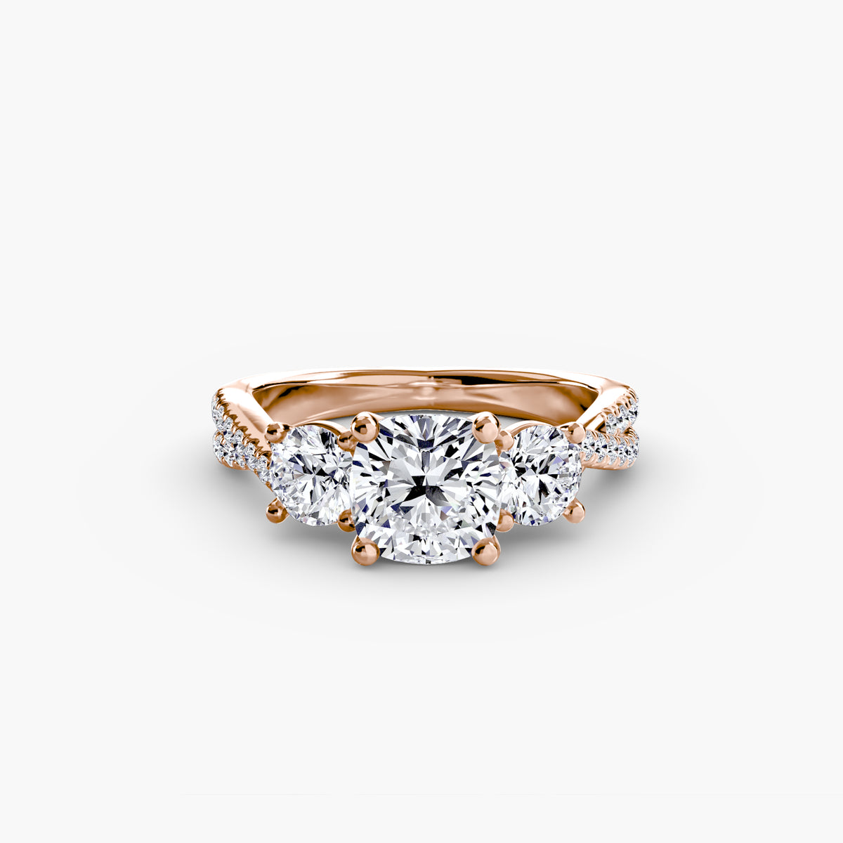 Three-Stone with Pavé Band 2 – Ringfassung / Ring setting