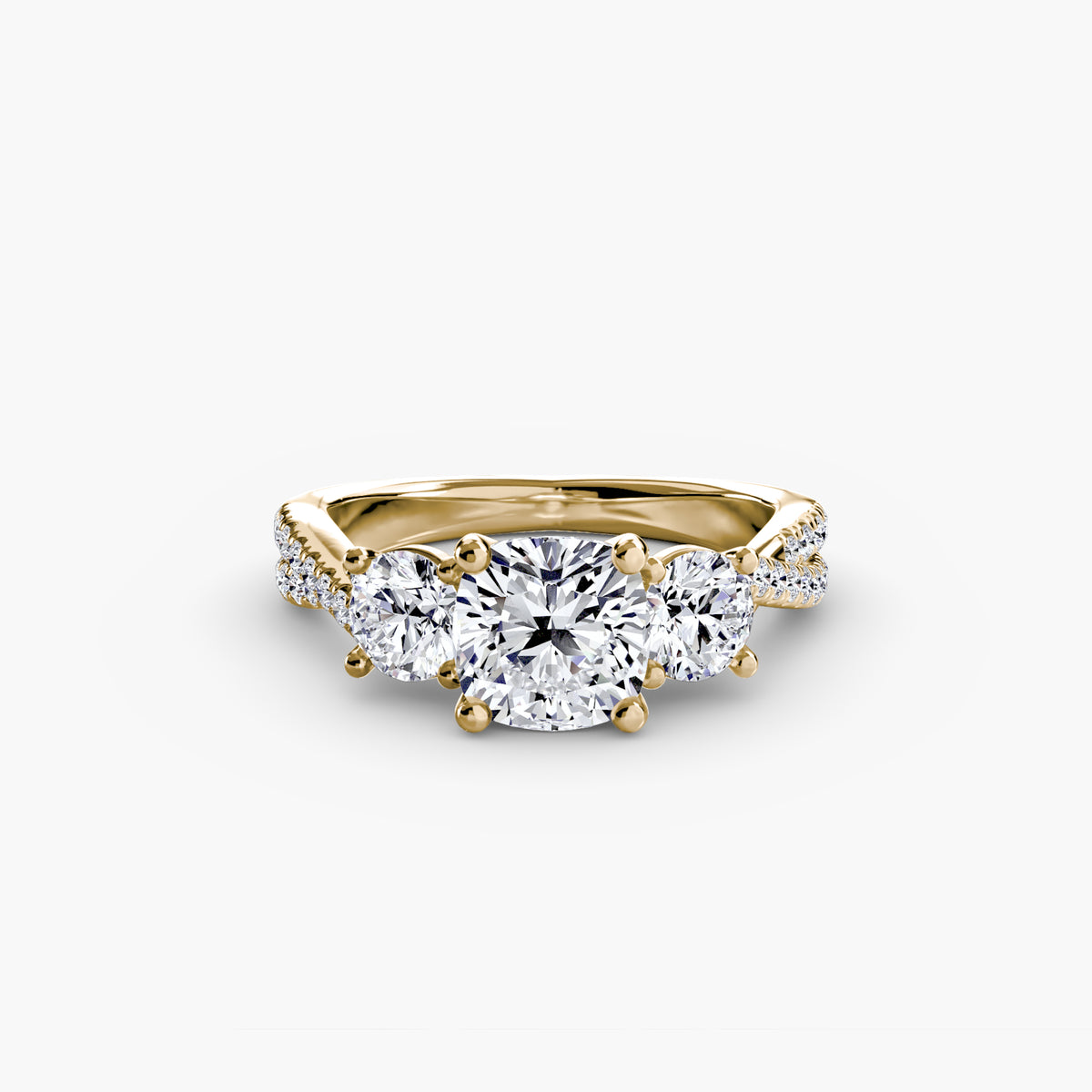 Three-Stone with Pavé Band 2 – Ringfassung / Ring setting