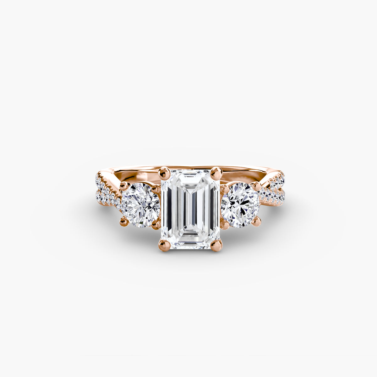 Three-Stone with Pavé Band 2 – Ringfassung / Ring setting