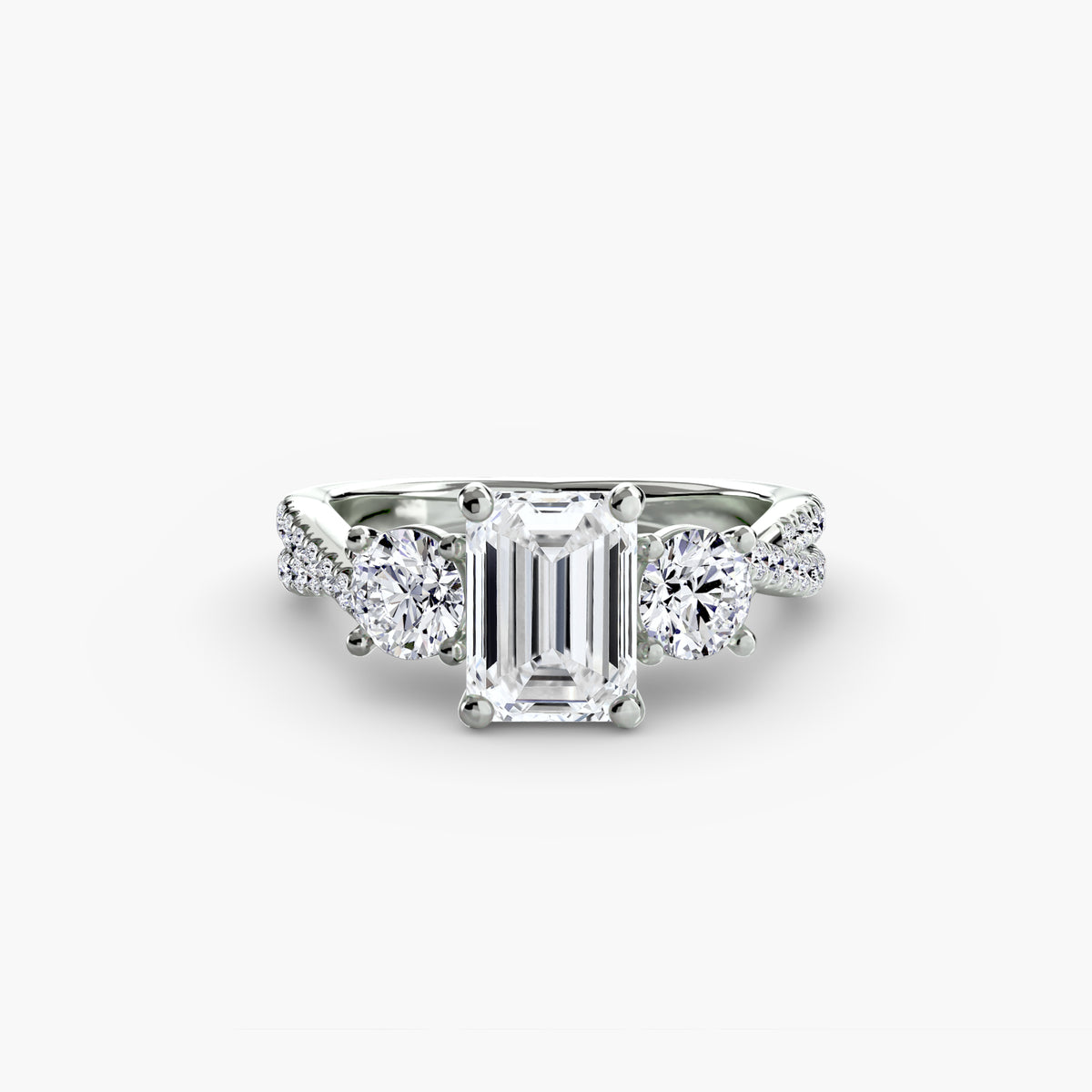 Three-Stone with Pavé Band 2 – Ringfassung / Ring setting