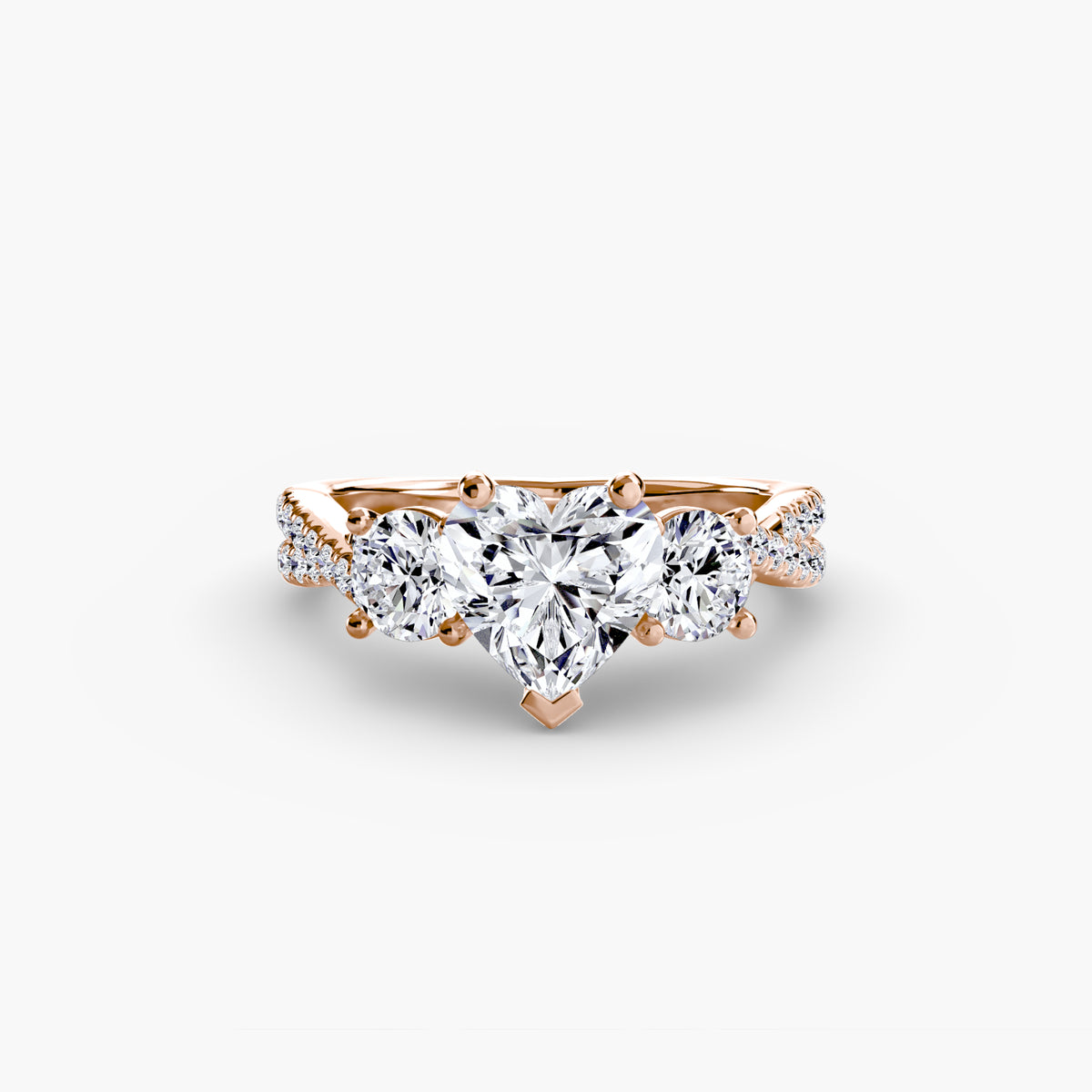 Three-Stone with Pavé Band 2 – Ringfassung / Ring setting