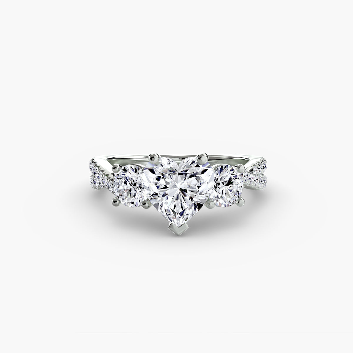 Three-Stone with Pavé Band 2 – Ringfassung / Ring setting