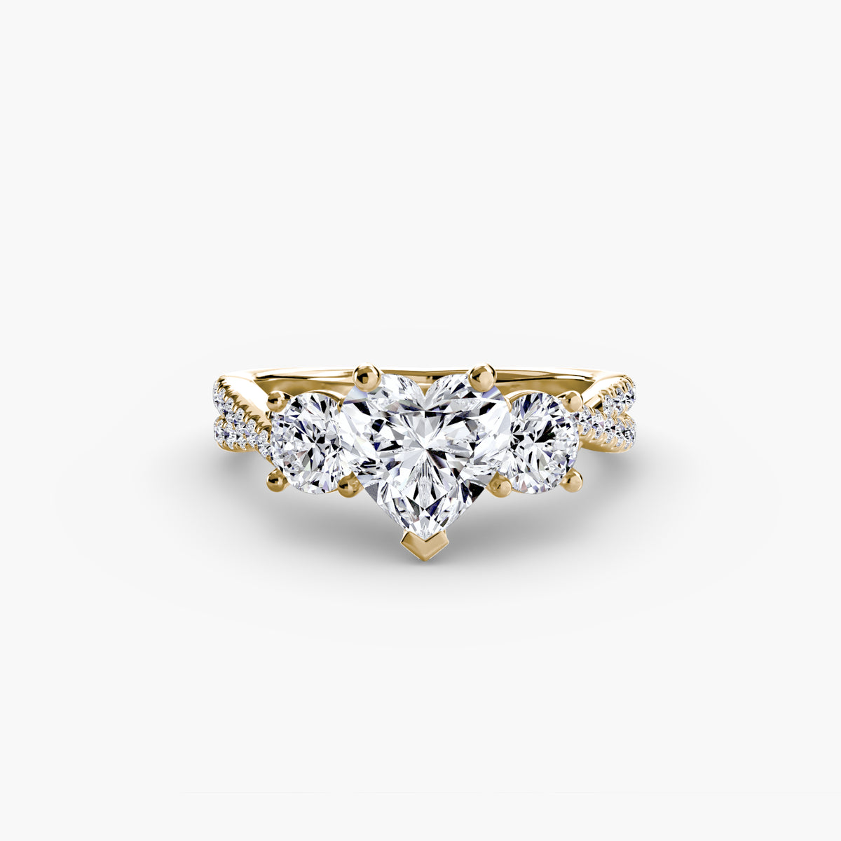 Three-Stone with Pavé Band 2 – Ringfassung / Ring setting