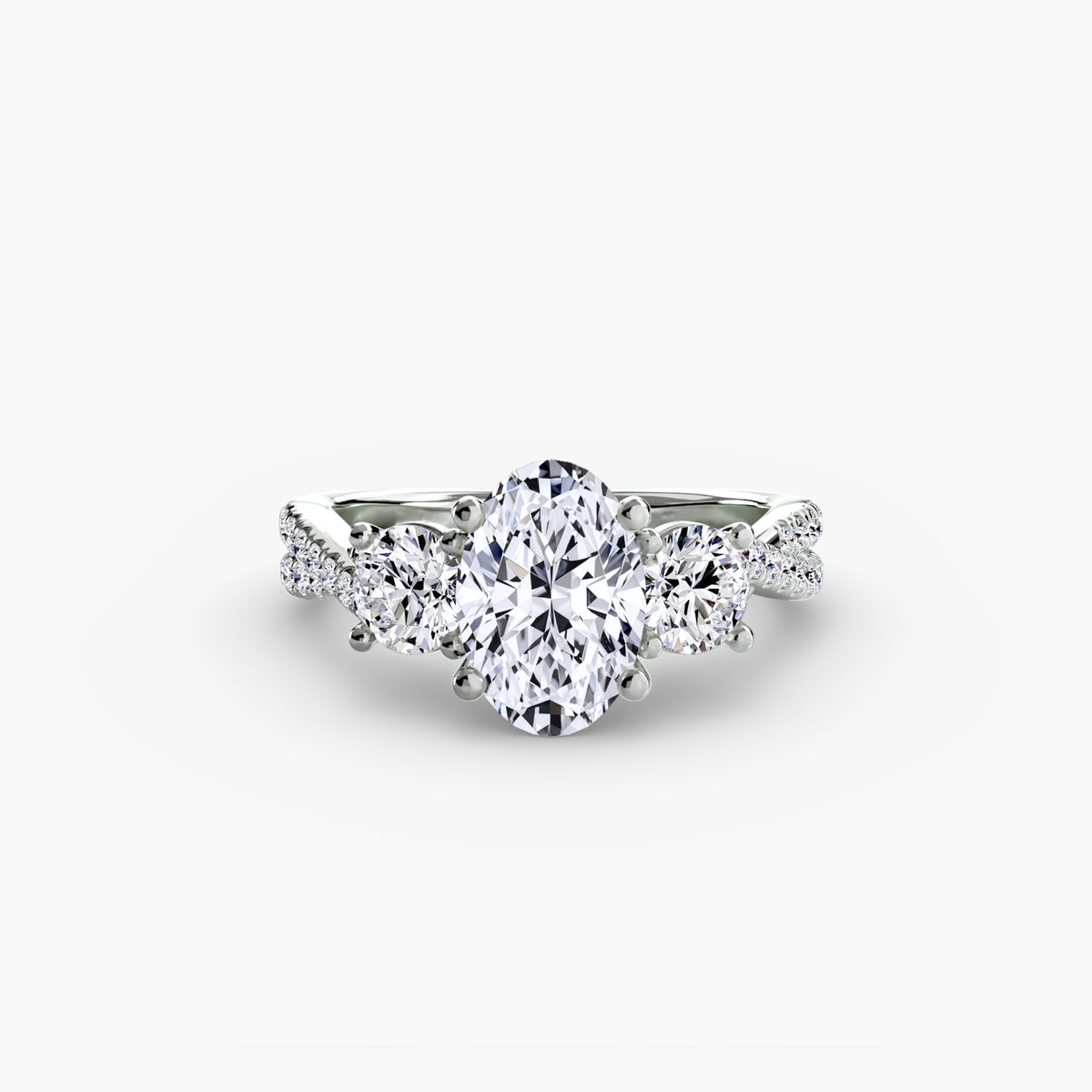 Three-Stone with Pavé Band 2 – Ringfassung / Ring setting