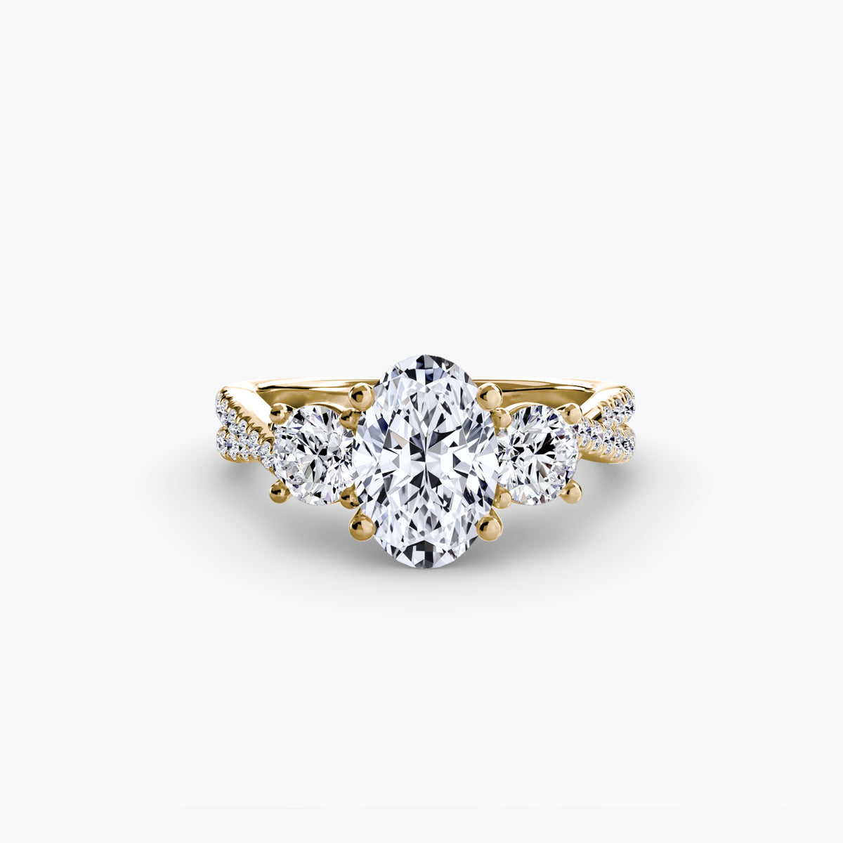 Three-Stone with Pavé Band 2 – Ringfassung / Ring setting