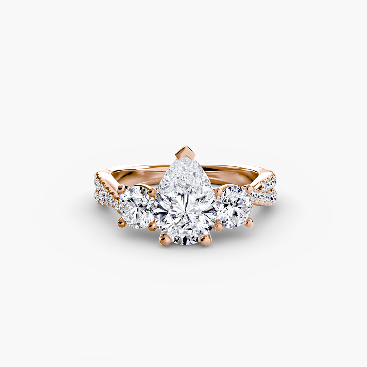 Three-Stone with Pavé Band 2 – Ringfassung / Ring setting