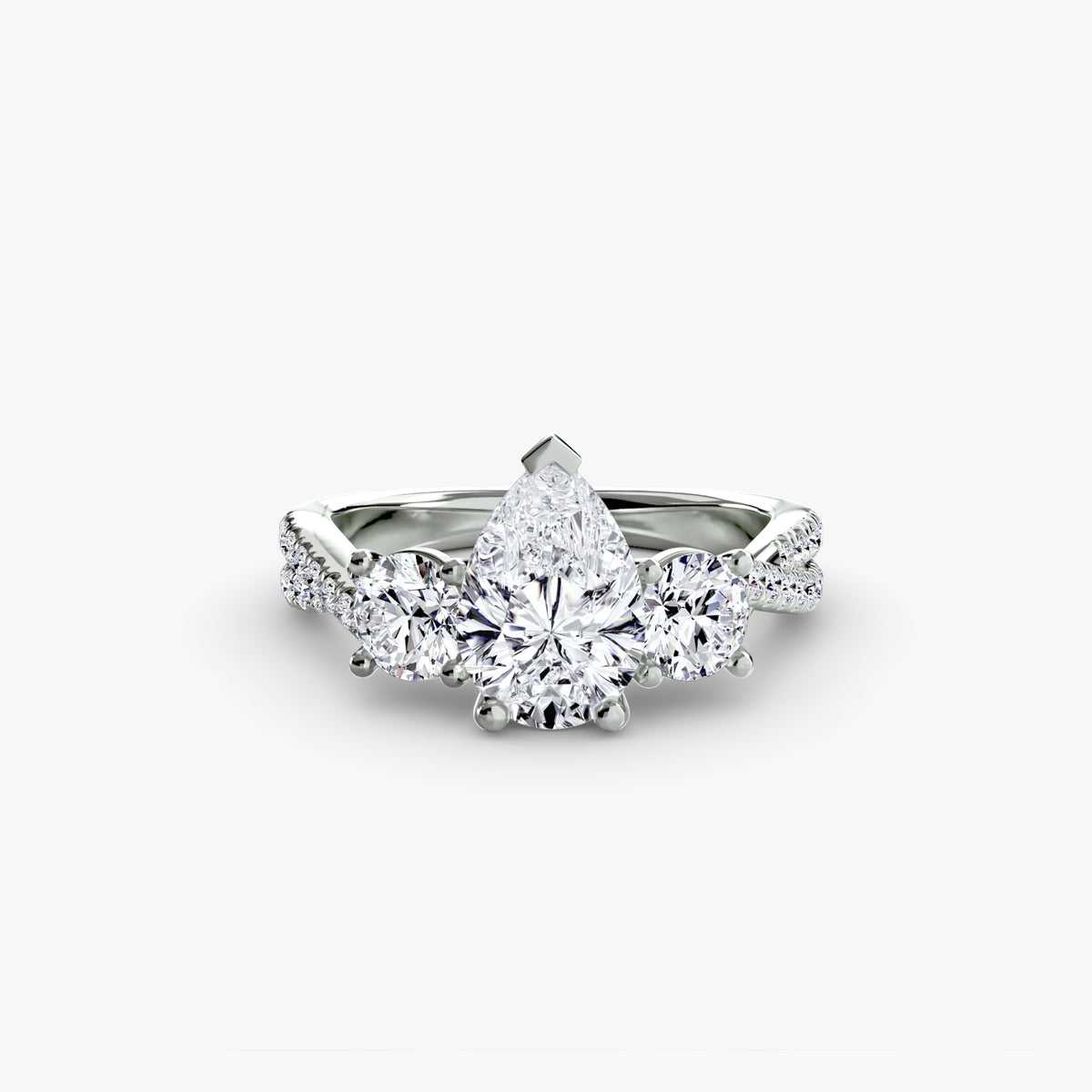 Three-Stone with Pavé Band 2 – Ringfassung / Ring setting