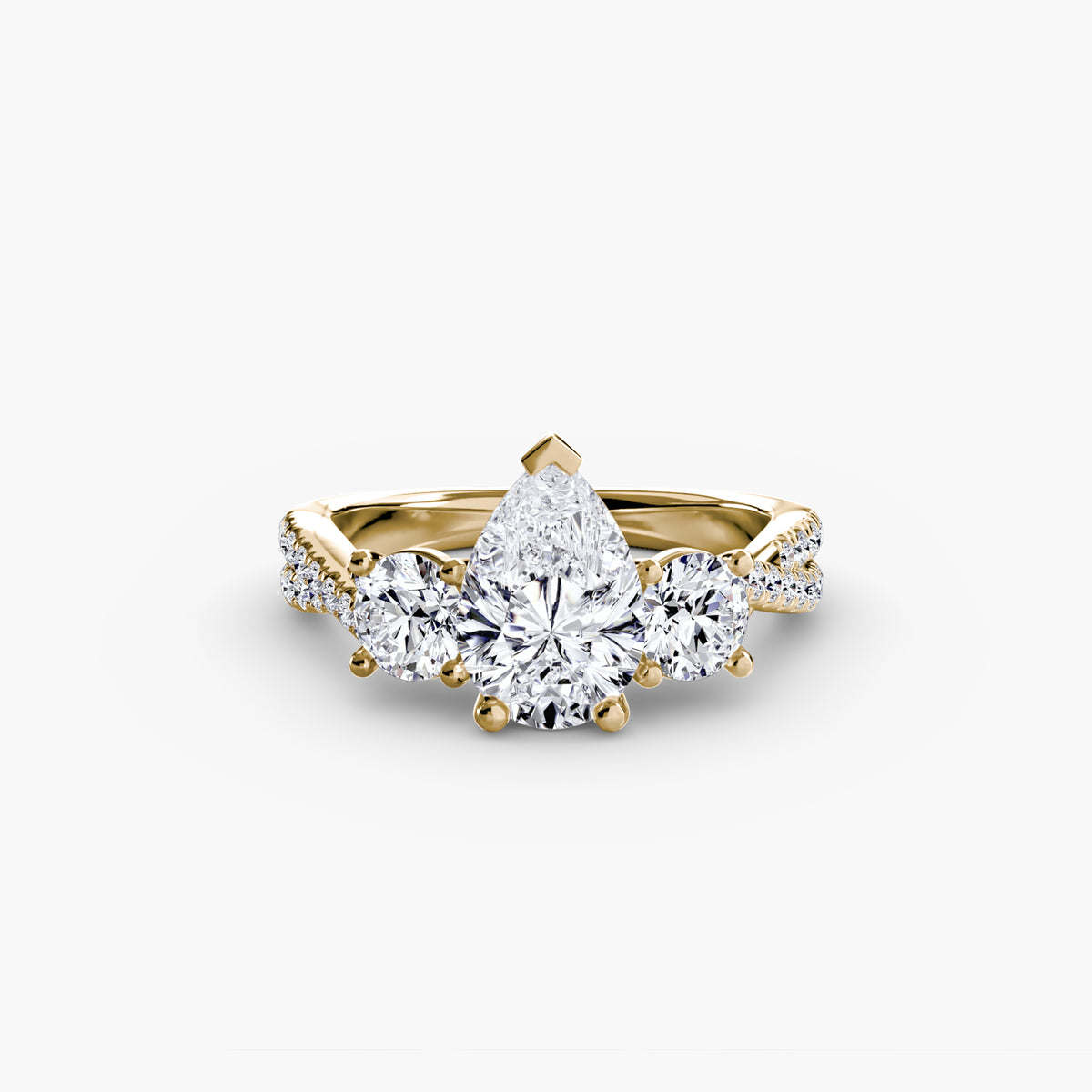 Three-Stone with Pavé Band 2 – Ringfassung / Ring setting