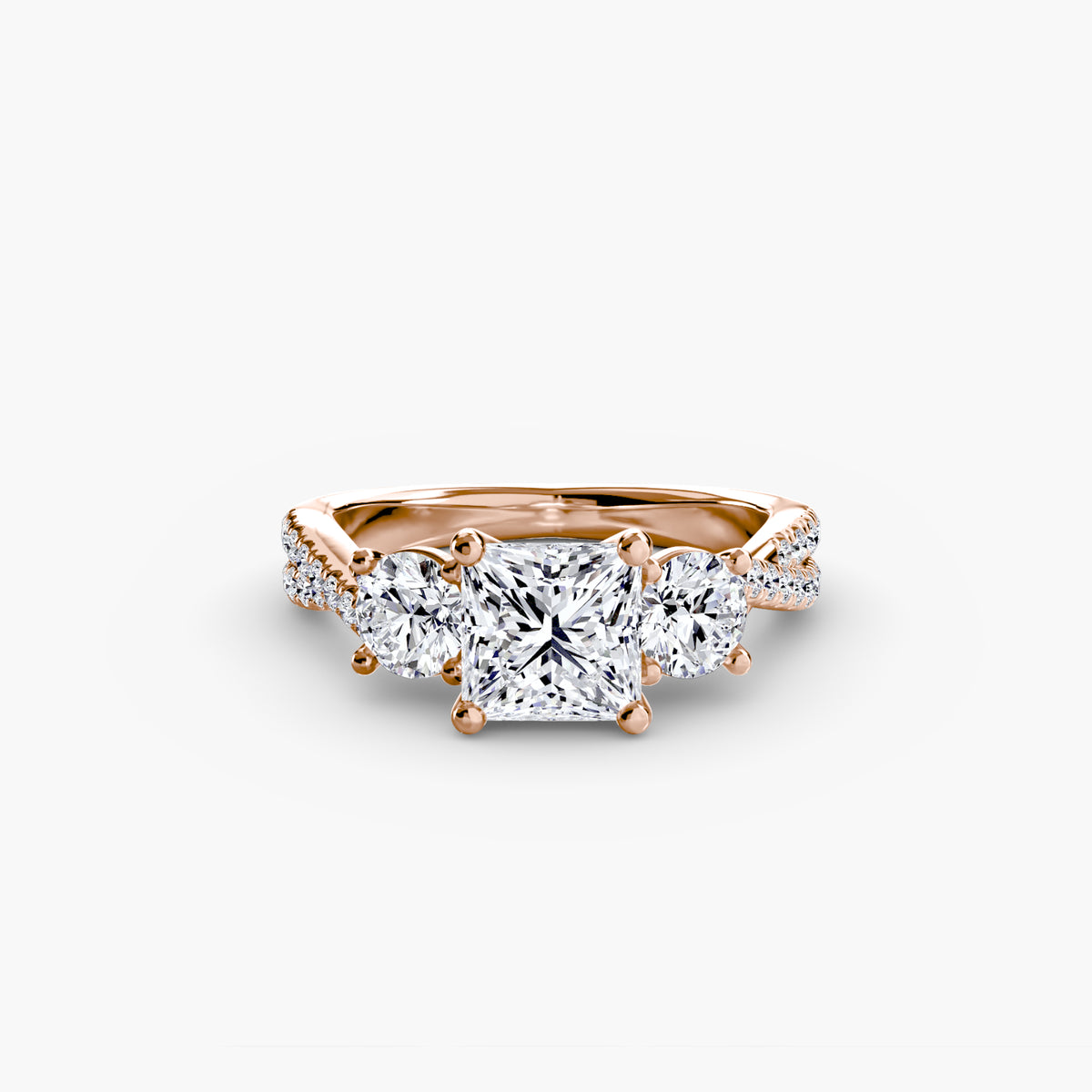 Three-Stone with Pavé Band 2 – Ringfassung / Ring setting