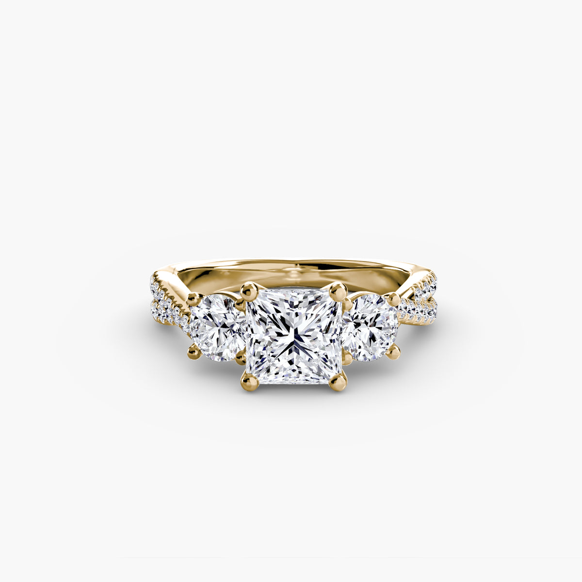 Three-Stone with Pavé Band 2 – Ringfassung / Ring setting