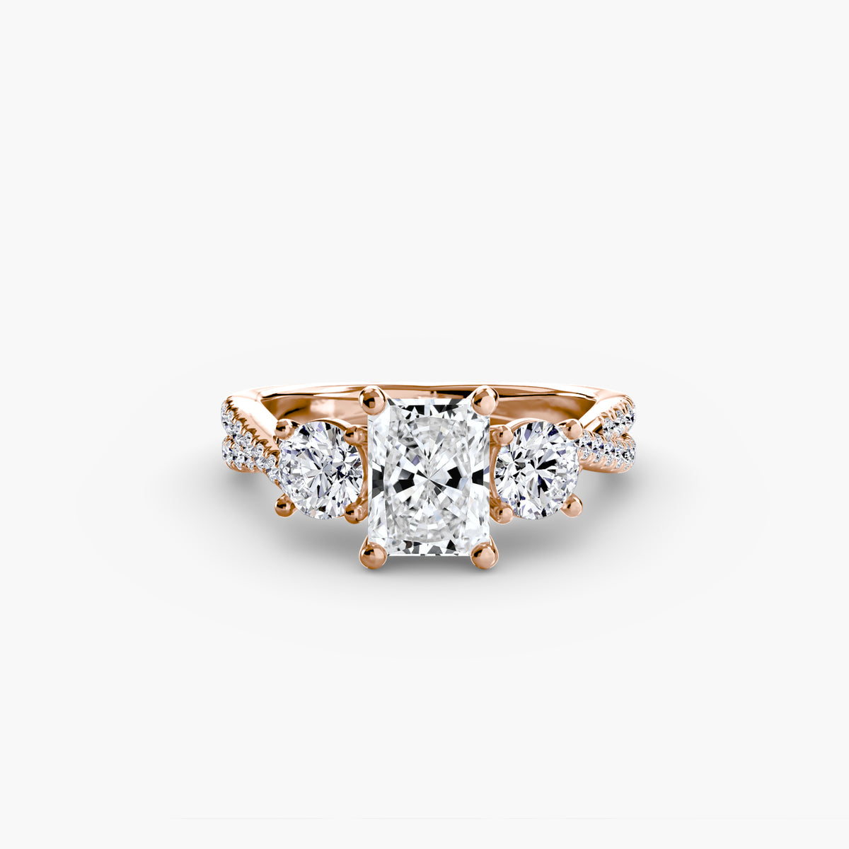 Three-Stone with Pavé Band 2 – Ringfassung / Ring setting