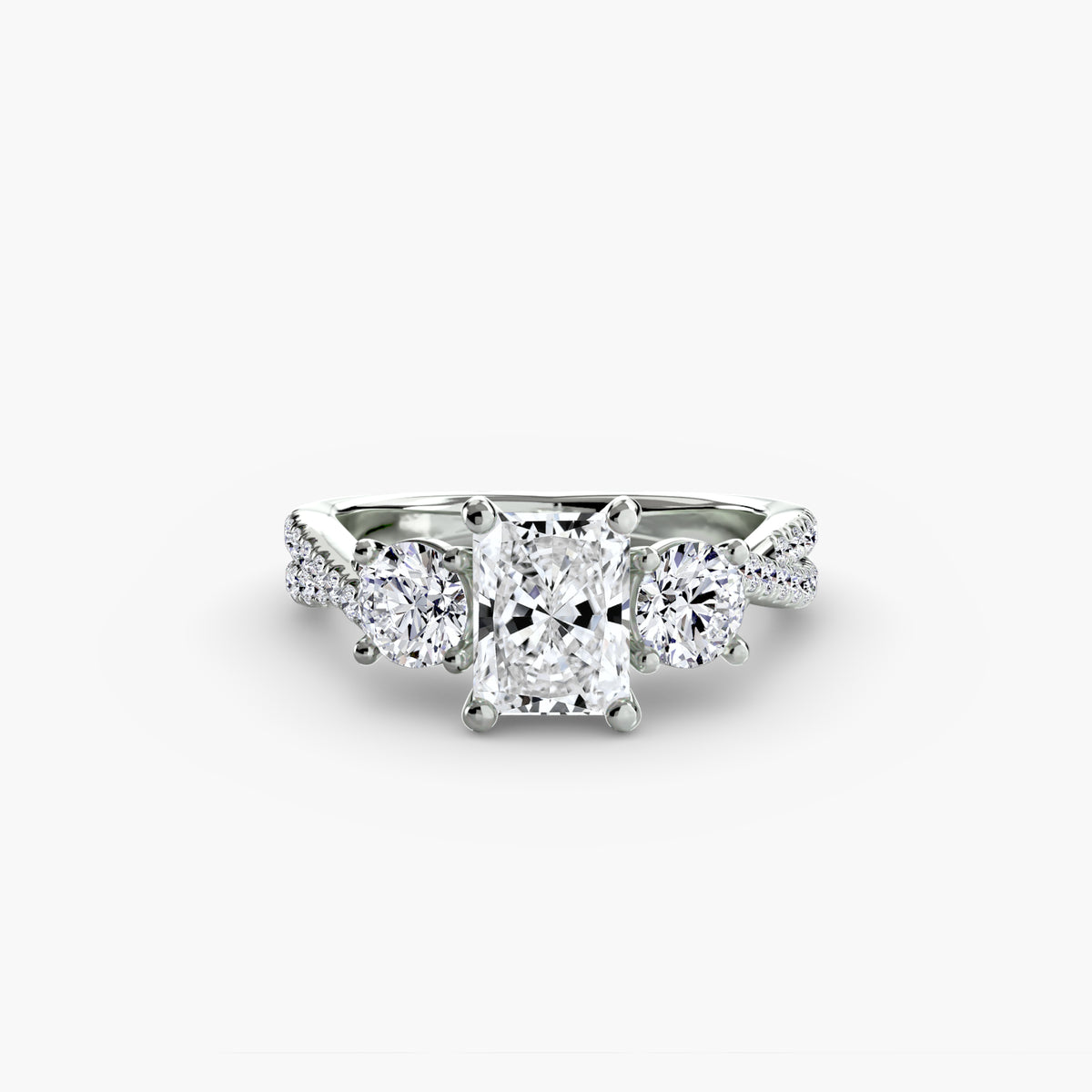 Three-Stone with Pavé Band 2 – Ringfassung / Ring setting