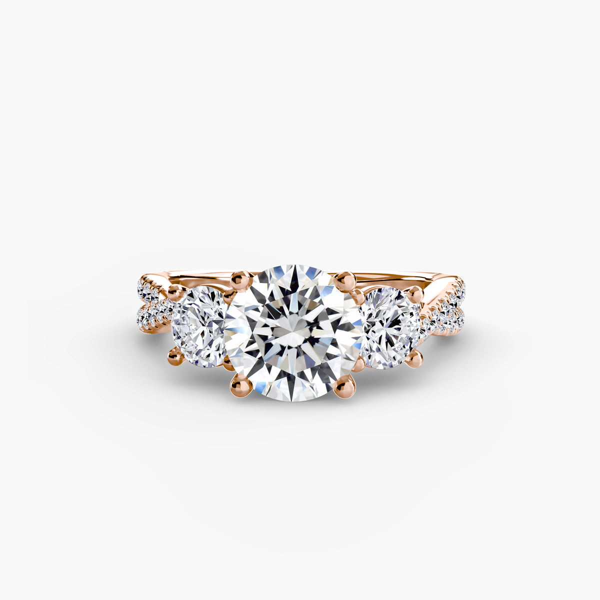 Three-Stone with Pavé Band 2 – Ringfassung / Ring setting