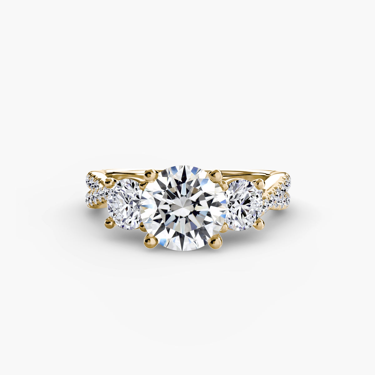 Three-Stone with Pavé Band 2 – Ringfassung / Ring setting
