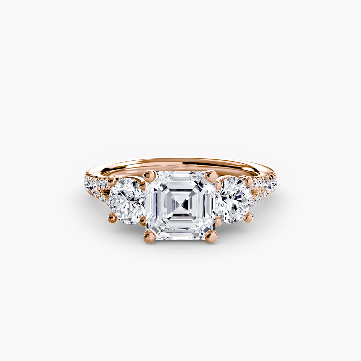 Three-Stone with Pavé Band 3 – Ringfassung / Ring setting