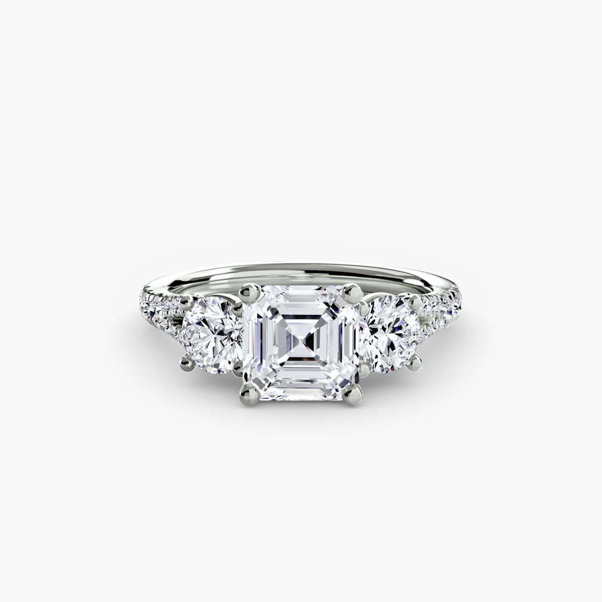 Three-Stone with Pavé Band 3 – Ringfassung / Ring setting