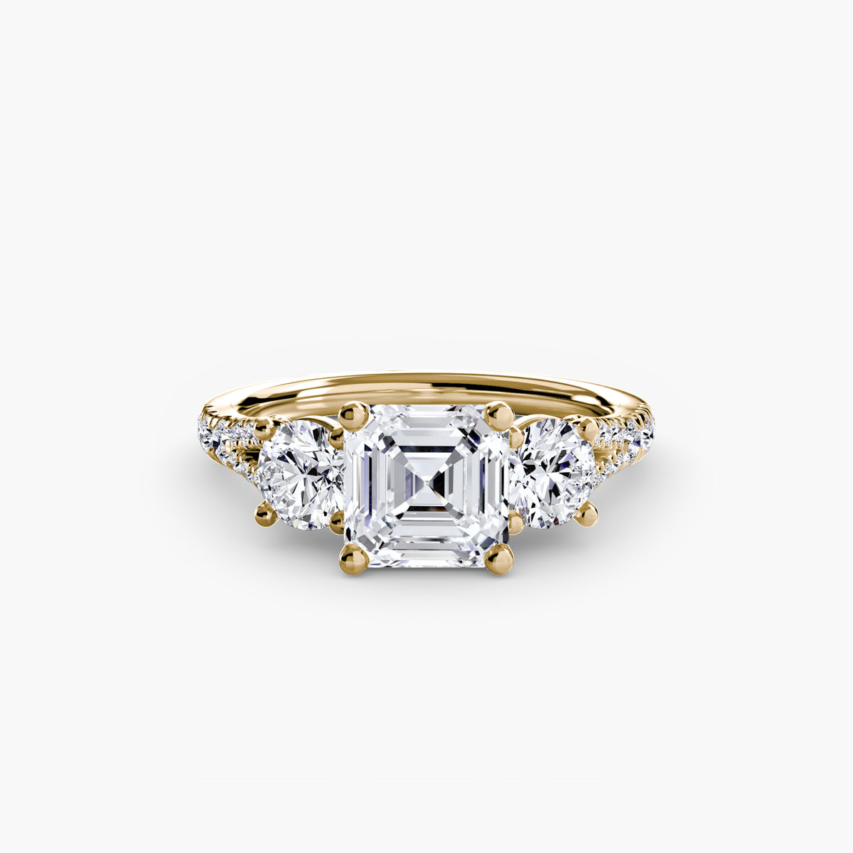 Three-Stone with Pavé Band 3 – Ringfassung / Ring setting