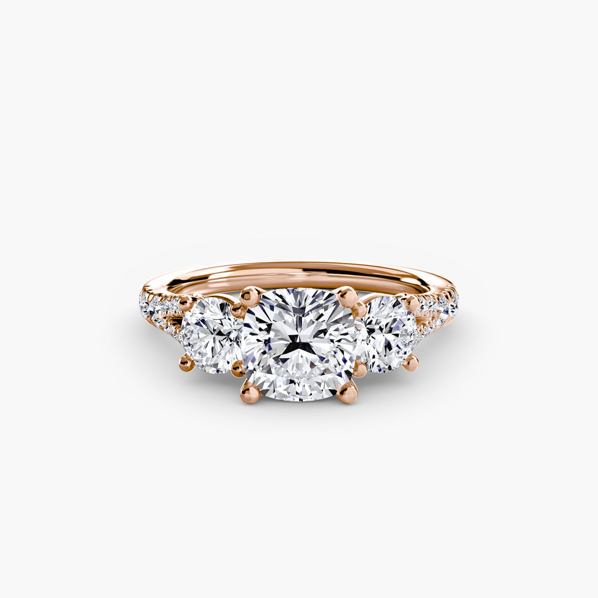 Three-Stone with Pavé Band 3 – Ringfassung / Ring setting