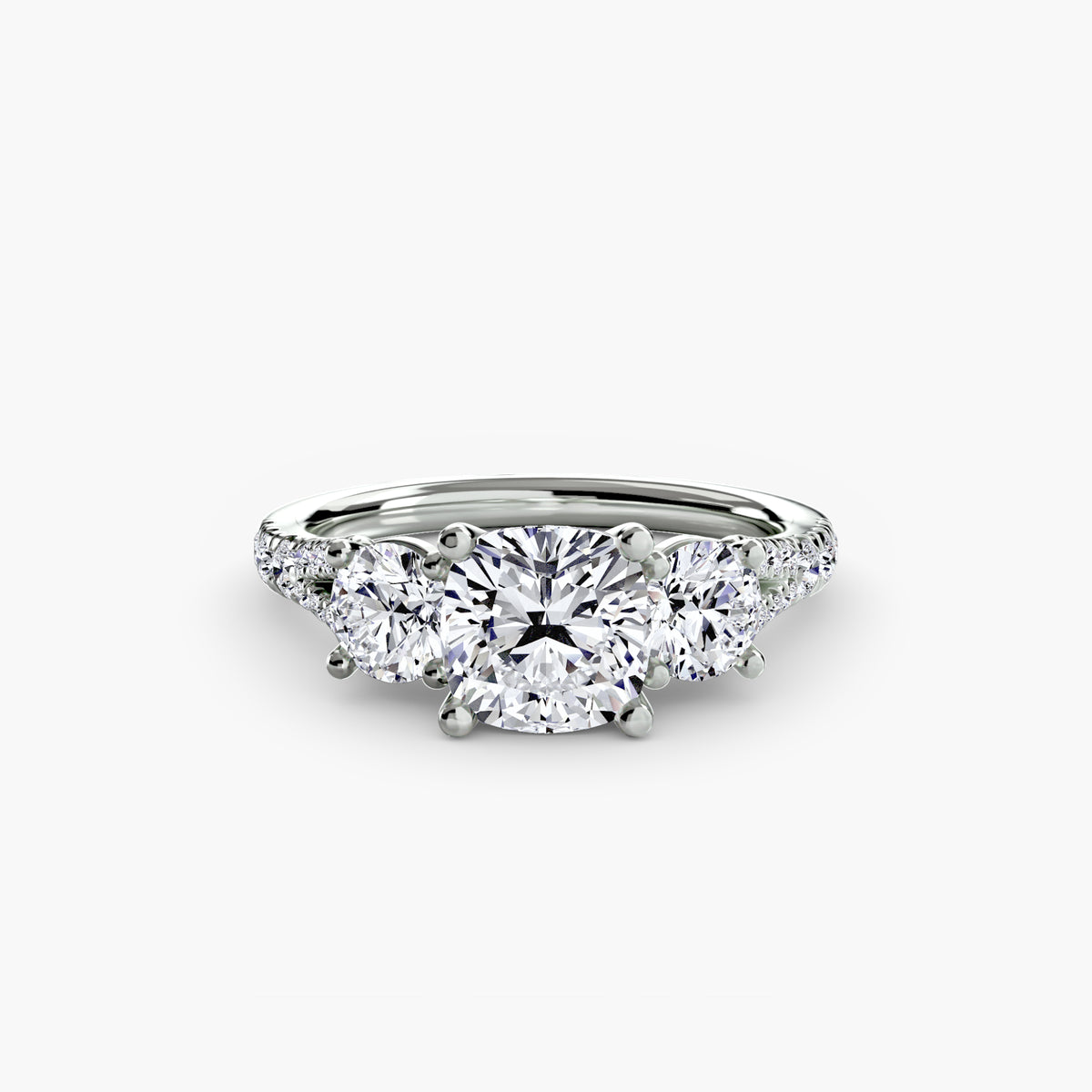 Three-Stone with Pavé Band 3 – Ringfassung / Ring setting