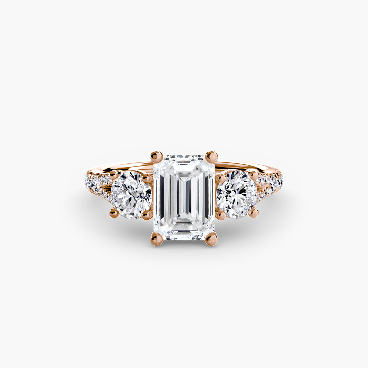 Three-Stone with Pavé Band 3 – Ringfassung / Ring setting