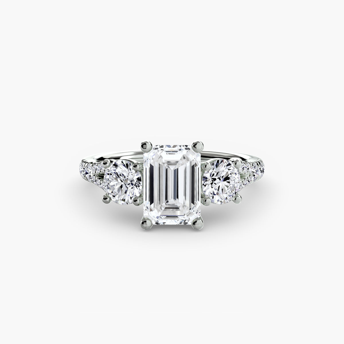 Three-Stone with Pavé Band 3 – Ringfassung / Ring setting