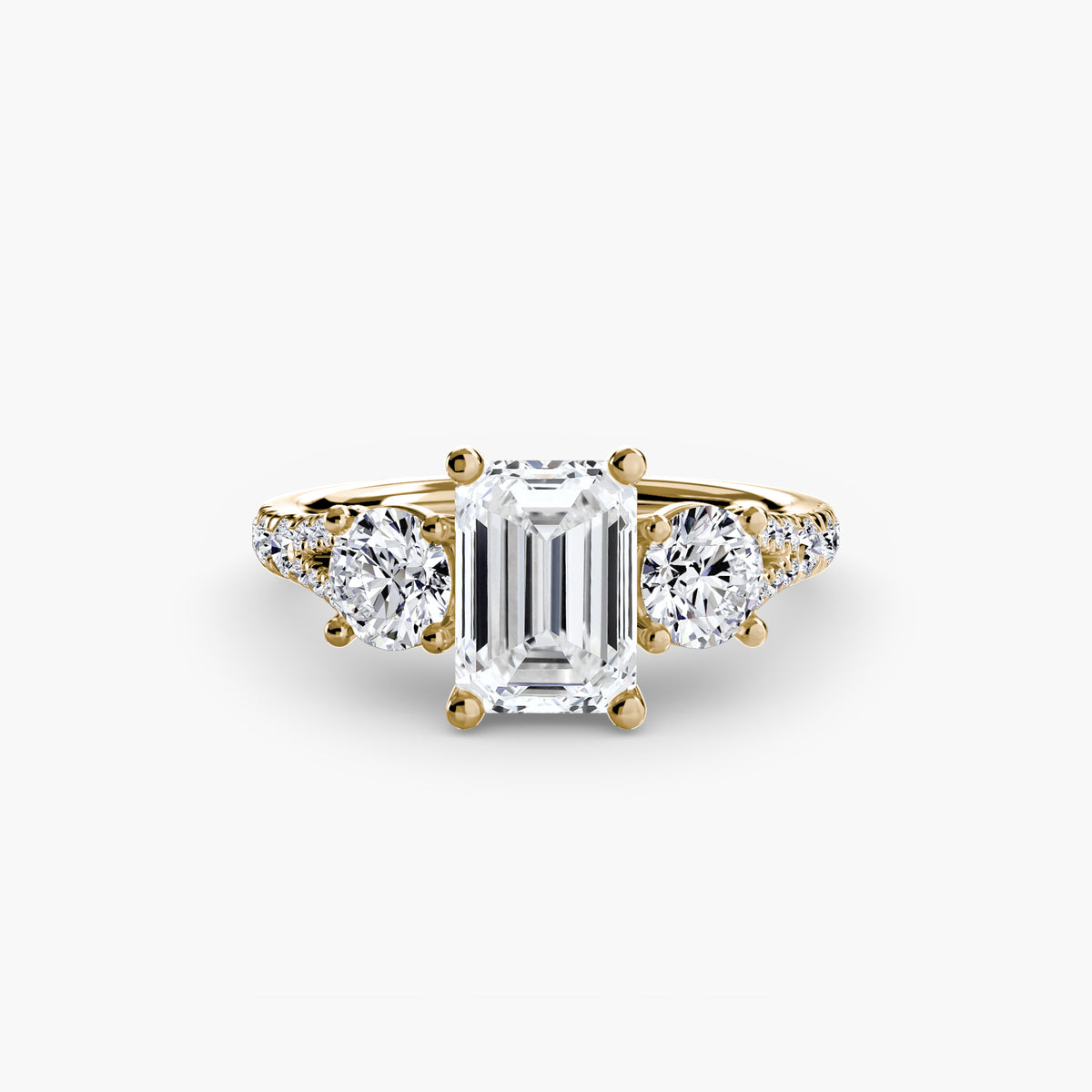 Three-Stone with Pavé Band 3 – Ringfassung / Ring setting