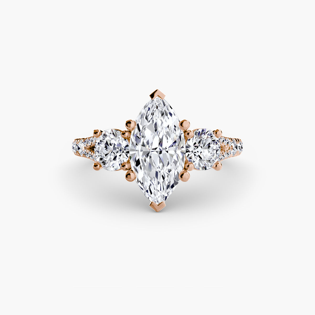 Three-Stone with Pavé Band 3 – Ringfassung / Ring setting