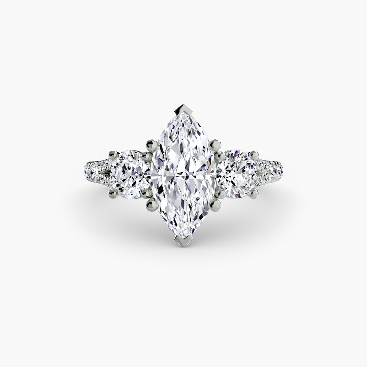 Three-Stone with Pavé Band 3 – Ringfassung / Ring setting