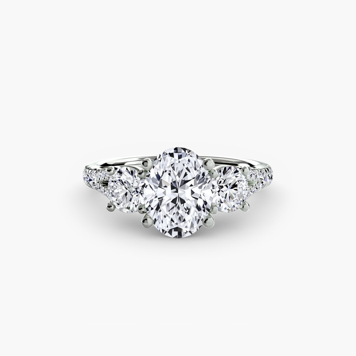 Three-Stone with Pavé Band 3 – Ringfassung / Ring setting