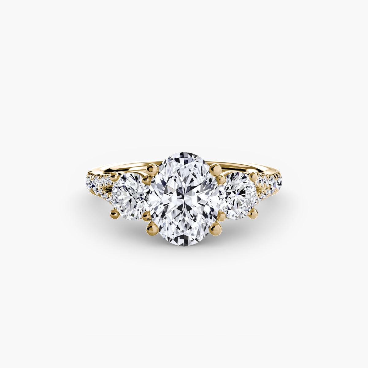 Three-Stone with Pavé Band 3 – Ringfassung / Ring setting